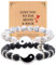 2 Matching Yin Yang Armband für Paare und Bester Freund, Verstellbare Passende Pärchen Armbänder Freundschaftsarmband mit Herz Magnet, Fernbeziehung Armband mit Geschenkkarte