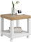 HOMCOM Beistelltisch mit Rädern Beistelltisch mit offenem Regal Sofatisch Wohnzimmertisch Schlafzimmer Tisch 40x40x40 cm Natur und Weiß