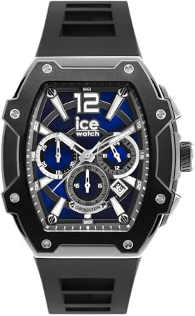 ICE-WATCH - Ice boliday Black Blue Silver Steel - Montre Noire pour Homme avec Bracelet en Silicone - 024364 (Large)