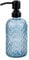 SDlumeiy Glas-Seifenspender mit Edelstahl-Pumpkopf, nachfüllbarer Edelstein-Muster, Seifenspender für Handseife, Spülseife und Lotion, 473 ml, Blau