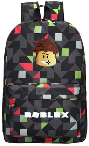 PYTRARTY Rob-Lox Rucksack Kinder,Rob-Lox Kinderrucksack Jungen,Rob-Lox Cartoon-Rucksack für Kinder,Rob-Lox Schultasche Jungen,Wanderrucksack Kinder,Schulranzen,Geeignet rür Jungen und MäDchen