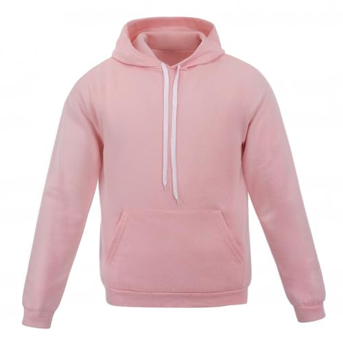 Sudadera Premium con Capucha Mujeres y Hombres Talla Unisex Deportivo para Invierno algodón clásico （S Rosa）