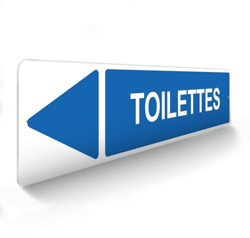 DECOHO - Panneau de signalisation pour parking · Toilettes gauche - 48 x 10 cm - Bleu