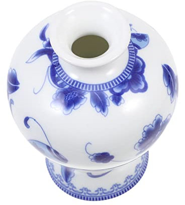 TOPPERFUN Keramikvase Blau Weißes Porzellan Vintage Tischvase Retro Dekoration Für Wohnzimmer Büro Bücherregal