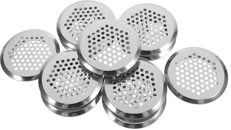 TOBBOMEY 20piezas Rejillas De Ventilación Circulares De Acero Inoxidable Para Muebles y Armarios Cubiertas De Aire Para Cocina y Baño Diseño De Panal Para Ventilación