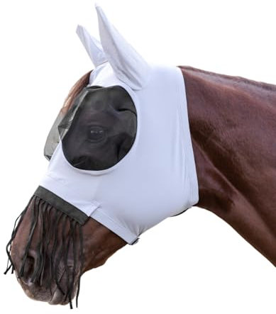 Waldhausen Fliegenmaske Puck mit Nasenfransen, Silbergrau, XWB