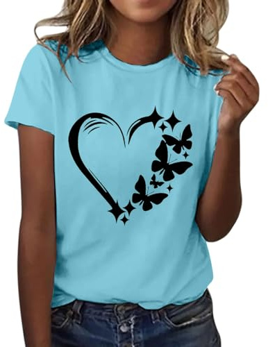 T Shirts Donna Firmate Offerta T Shirts Azzurra Offerta Camicia Donna Taglia 46 Azzurro Maglia Verde Bottiglia Maglietta Cotone Girocollo Rossa Mezza Manica da Lavoro Nera Team Bride Rosa