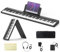 Digital Piano Klavier 88 Tasten,Full Size Semi Weighted Keyboard Faltbares Klavier für Anfänger,Elektronisches Keyboard mit Sustian Pedal, Tragetasche, MIDI, Bluetooth,mit 1800mAh Batterie