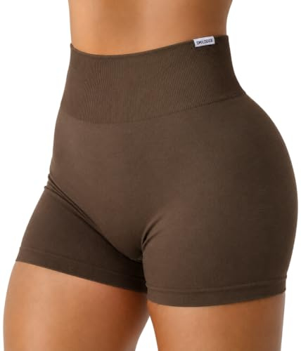 SMILODOX Sport Shorts Damen Amaze Ultra, Seamless Blickdichte Radlerhose, Unsichtbarer Scrunch-Effekt, V-Shape High Waist Kurze Sporthose, Hoher Bund Biker Shorts für Yoga Fitness Gym
