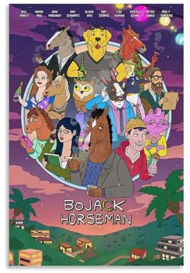 ZLWZPZLN BoJack Horseman Beliebtes Anime-Poster auf Leinwand, Wandkunst, dekoratives Gemälde, Poster, 30 x 45 cm, ungerahmter Stil