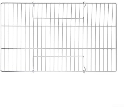 ZWEquipint Grillrost, 47,5 x 25,5 cm, quadratisch, flach, mit Griffen, Metall-Fisch, Fleisch, Gemüse, Grilltablett für Outdoor, Grillen, Camping, Picknick