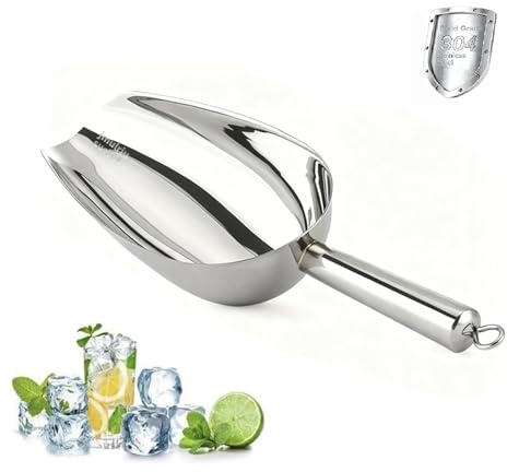 12Oz 304 Stainless Ice Scoop for Freezer, Ice Machine & Cubes