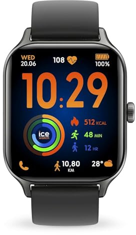 ICE-WATCH - Ice fit RT 3.0 Black - Schwarze Sport verbundene Uhr für Herren mit Silikonarmband - 025279 (1,97 Zoll)