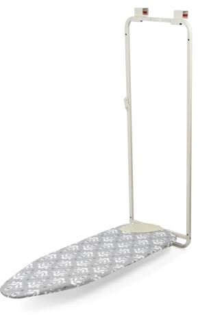 Beldray Overdoor Ironing Board, Door Mounted, 110 X 33 Cm, Grey | Foldable Flat Storage, Thick Felt Underlay, Silicone Iron Rest Pad, Cushioned Non-Scratch Hooks, Space Saving Design