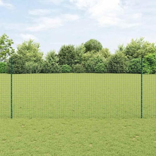 zylophax Eingebetteter Zaunpfosten aus pulverbeschichtetem Stahl Grün 180 cm 44 Stück für Garten Terrasse Außenbereich stabile Stütze zur Begrenzung und Montage von Zaunlatten