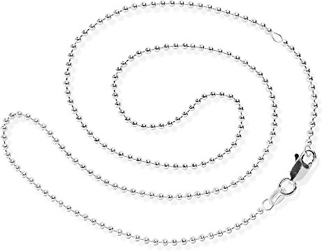 Heartbreaker Damen-Collier Ketten Kugelkette 925 Silber/Länge 45 cm mit Zwischenöse bei 42 cm / 1,8 mm stark/HB 180 BC