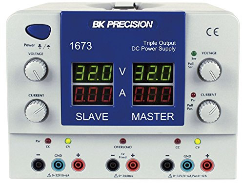 B&K Precision 1673 Quad Display Triple Output DC Power Supplies, 0-6A Current (variable outputs)