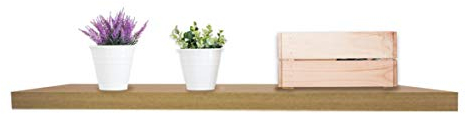 Anika Étagère Flottante - 3 Tailles séparées et 4 Options de Couleur - 3,8 cm d'épaisseur - pour Chambre à Coucher, Cuisine, Salon, Bureau (chêne, 80 cm)