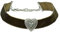 Alpenflüstern Trachten-Samt-Kropfband breit Trachtenherz - Trachtenkette enganliegend, Kropfkette elastisch, Damen-Trachtenschmuck, Samtkropfband grün DHK092