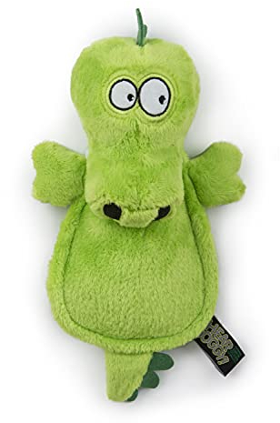 goDog Hear Doggy Hundespielzeug, Modell Krokodil, mit Kauschutz