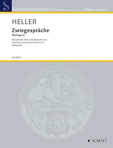 Zwiegespräche: 9 Duette. Flöte und Klarinette in B. Spielpartitur.: 9 Duets. flute and clarinet in Bb. Partition d'exécution. (Edition Schott)