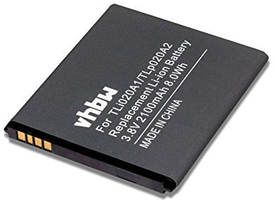 vhbw Batterie Li-Ion 2100 mAh (3.8 V) pour Smartphone mobile Téléphone Alcatel One Touch POP Star 4 G, Pop Star 4 G Dual SIM comme tlp020 a2, tli020 a1.