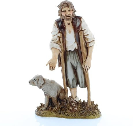 Moranduzzo Hinkender Hirte für Krippe 12 cm Maßstab 1:15 - Unzerstörbare Krippenfiguren - Stil 700', Handbemalt, Offizielles Produkt, Hergestellt in Italien, Bildhauer M. Landi