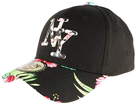 Gili Baseball Cap NY schwarz rote Blumen Fashion Tropic – Größe: Einheitsgröße – Farbe: Schwarz – Unisex, Schwarz , Einheitsgröße