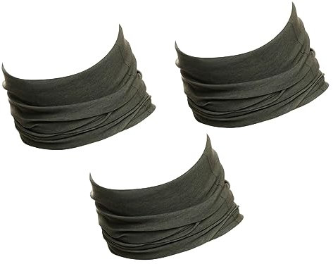 Hilltop 3 x Motorrad Multifunktionstuch, Schlauchtuch, Sport-Halstuch, Bandana / 3-er Set in aktuellen Designs, 3er Set:Olive Uni Selection