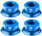 Tenlacum Durable Track Wheel Nuts Bicycle BMX Fixie M10 Axle Screw for Rear Hub (4 pieces) (Blue)