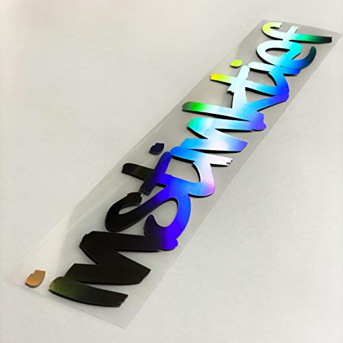 instinktief Aufkleber 55cm Hologramm oilslick Glitzer Wunschtext Front und Heckscheibensticker NEW Carstyle i love my car