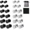SwirlColor Ohrringe Herren Damen, Runde Schraubohrringe Barbell Ohrstecker Schwarz Herren Damen haben Gazenbeutel (12paare schwarz+silber)