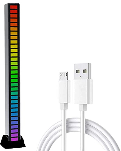 Akemaio RGB-Sound-reaktive LED-Lichtleiste LED-Bunte Soundsteuerung Audio-Musik-Rhythmus Dynamische Pegelanzeige Display-Lichtleiste Auto-Gaming-PC-TV-Raum