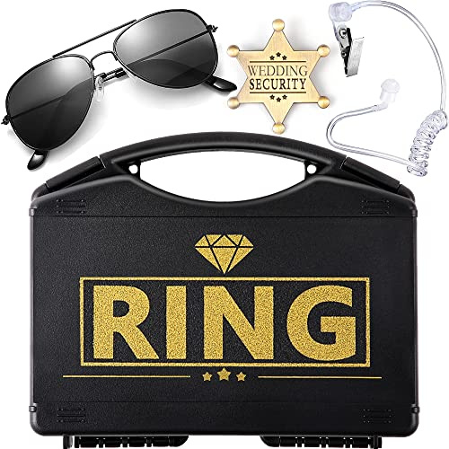 Ringträger-Sicherheitsset, Ringträger, Box, Sonnenbrille, Ohrstück, Cosplay, Ringträger, Abzeichen, Spielzeug, Ringträger, Geschenk-Box, Outfit (goldfarbener klassischer Stil)