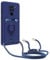 yanasuo Protección de Cámara Funda Compatible con Xiaomi Redmi Note 9, con Anillo Soporte, Ajustable Collar Correa de Cuello Cordón Carcasa de Silicona-Azul