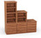 ben+camilla.com Square Massivholz Stufenregal Links-Anschlag | Regalwürfel-Set Kiel | 114,8 x 117,6 x 40 cm in Erle | mit Schubladen