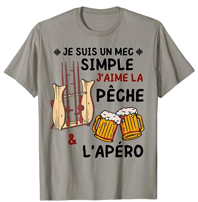 Canne A Peche Accessoires Humour Apero Pecheur Peche Apéro T-Shirt