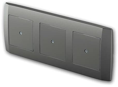 LOGIQ 3-fach Blind-Abdeckung, anthrazit, mit 3-fach Rahmen, Blinddosen