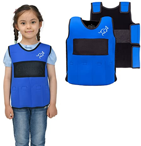 Ted Kangaroo Sensory Compression Vest Deep Pressure Comfort (Medium，Blue)
