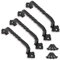 OUVIN 4 Pack Vintage Barn Door Handle Black Gate Handles for Wooden Gates with Screws Hardware for Wooden Garden Shed Cabinet Door (98mm/4inch)