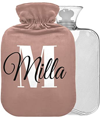 Rose Gold Custom Hot Water Bottle with Cover 1L Personalized Small Hot Water Bag for tag1 BAP Free