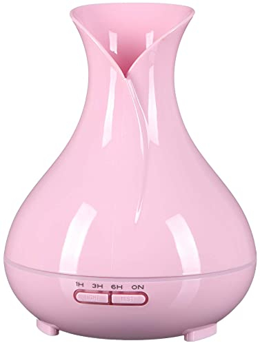 SIXTOL Vulcan Aroma Diffusor pink Holz 350ml | Ultraschall-Luftbefeuchter | Zur Luftbefeuchtung und Durchduftung von Zuhause, Schlafzimmer, Büro | Aromatherapie | Für ätherische Öle