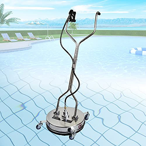 20 Zoll 4000PSI Hochdruckreiniger Flächenreiniger Edelstahl Bodenreiniger Terassenreiniger Mobiler Reinigung für Terrassendielen, Backstein, Stein, Fliesen, Beton
