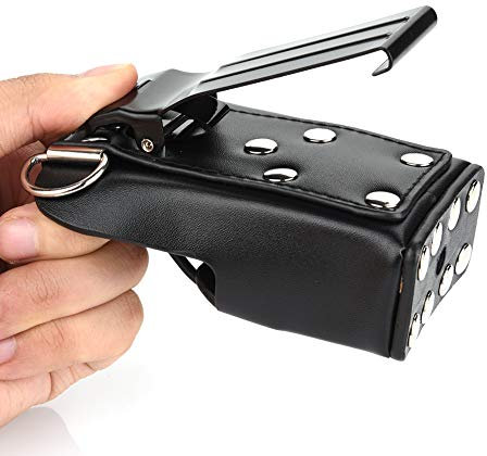 Leather Case for Walkie Talkie, Carrying Bag with Back Clip and Lanyard for GP328plus GP338plug GP344 GP388