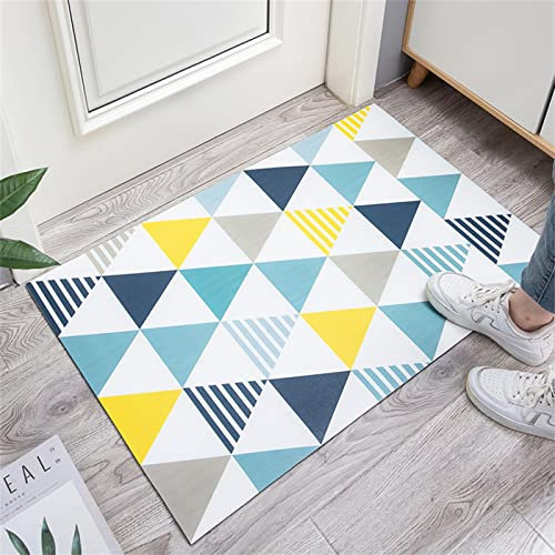 Aoojlo Badematte rutschfest 100x160cm, Badteppich Dreieckig Badvorleger Schnelltrocknend Saugfähige Waschbar Duschvorleger, Badezimmerteppich Bath Mat Home Deko für Badewanne, Dusche, Badezimmer