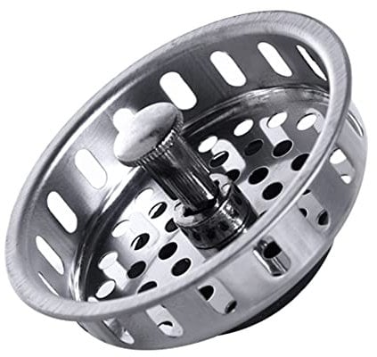 VARNAHOME Stainless Steel Kitchen Sink Basket Strainer Replacement for US Standard Drains (3-1/2 Inch), Stainless Steel Body W/Large Neoprene Seal 1 Pack