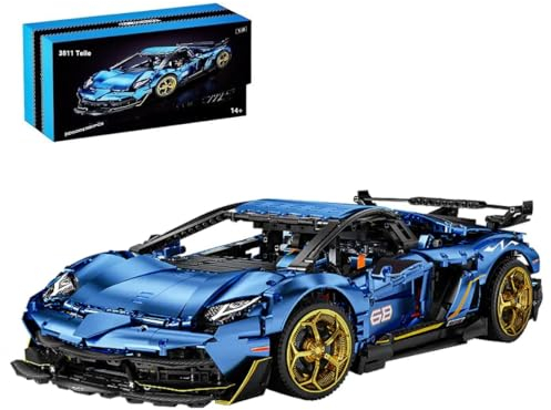 Lukie Technik Auto Lambor Aventador SVJ 63, 3811 Teile Klemmbausteine Technic Auto Set, Maßstab 1:8 Automodell, Kompatibel mit Technik Lamborghini Aventador