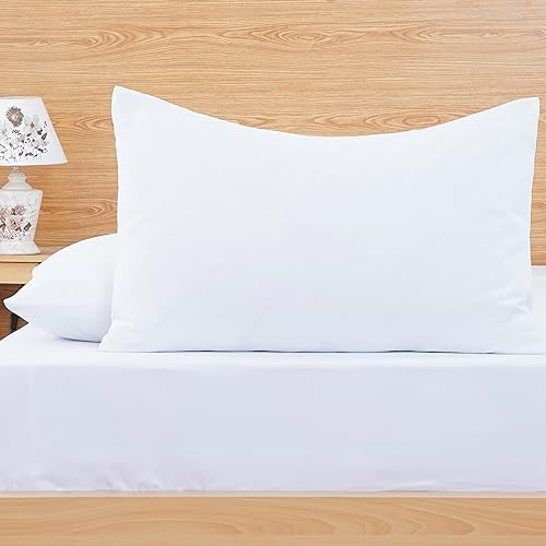 Glory Bird Pillow Cases 2 Pack - 50x75cm Size White Pillowcases 2 Pack - Super Soft Brushed Microfibre Pillowcases with Extra Deep Pillow Flap for Snug Fit - Pillow Cases with Envelop Closure