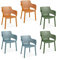 MONDO VIRO 6-teiliges Set Vancouver Gartenstuhl 57,7 x 62,5 cm 79 h (Mix Farbe (2 Ocker+2 Blau+2 Grün))