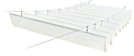 PFCDZDU Einziehbar Welle Markise Abdeckung, Draussen Unterhose Seil Sonnenschutz Segel, Ersatz Pergola Überdachung Für Garten Terrasse Deck Pavillon (Farbe : Beige, Größe : 3FTx32.8FT)